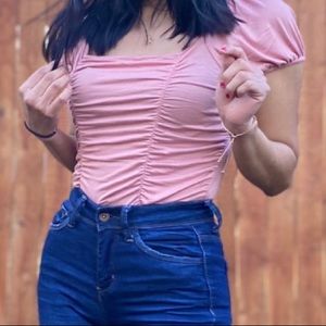 Pink Ruched Blouse
